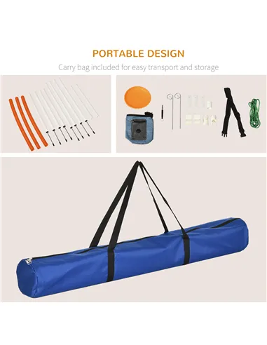 PawHut Dog Agility Training Equipment for Dogs with Carry Bag - Multicoloured