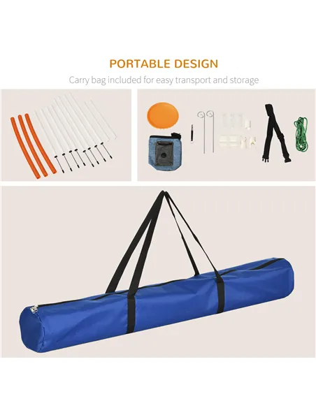 PawHut Dog Agility Training Equipment for Dogs with Carry Bag - Multicoloured