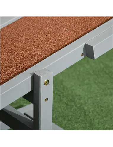 PawHut Wooden Pet Seesaw for Big Dogs, Dog Agility Equipment with Anti-Slip Surface - Grey