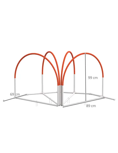 PawHut Dog Agility Equipment Set, Dog Agility Training Equipment for Dogs w/ Oxford Carry Bag, 4 PCS Weave Poles Orange
