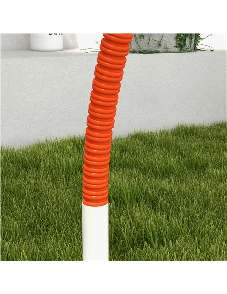 PawHut Dog Agility Equipment Set, Dog Agility Training Equipment for Dogs w/ Oxford Carry Bag, 4 PCS Weave Poles Orange