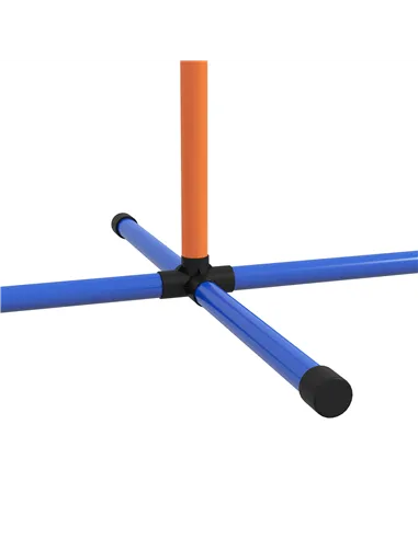 PawHut Dog Agility Training Equipment with Weave Poles, Jump Ring, Pause Box, Adjustable Hurdle, Carry Bag, Orange