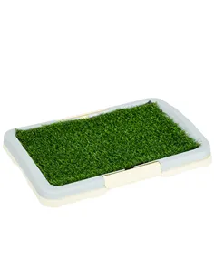 PawHut Puppy Training Pad, Indoor Portable Puppy Pad, with Artificial Grass, Grid, Panel, Tray, 46.5 x 34cm