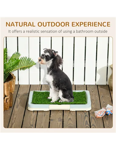 PawHut Puppy Training Pad, Indoor Portable Puppy Pad, with Artificial Grass, Grid, Panel, Tray, 46.5 x 34cm