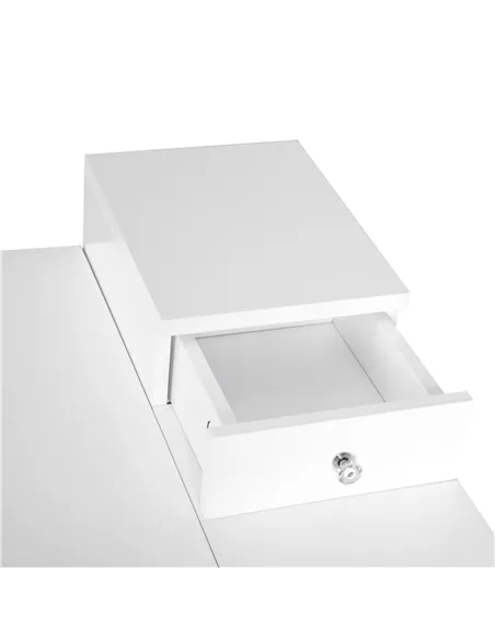 HOMCOM Dressing Table with Flip-up Mirror, Makeup Desk with 2 Drawers, Vanity Table Writing Desk for Bedroom Living Room, White