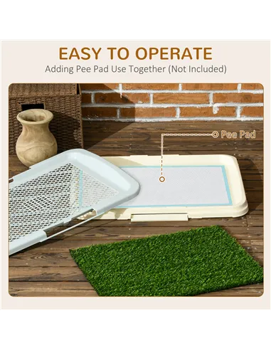 PawHut Puppy Training Pad, Indoor Portable Puppy Pad, with Artificial Grass, Grid, Panel, Tray, 46.5 x 34cm