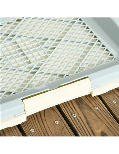 PawHut Puppy Training Pad, Indoor Portable Puppy Pad, with Artificial Grass, Grid, Panel, Tray, 46.5 x 34cm