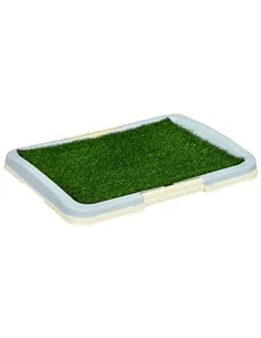 PawHut Puppy Training Pad, Indoor Portable Puppy Pad, with Artificial Grass, Grid, Panel, Tray, 63 x 48.5cm
