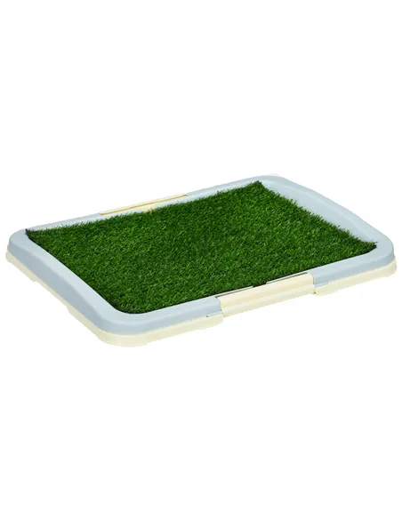 PawHut Puppy Training Pad, Indoor Portable Puppy Pad, with Artificial Grass, Grid, Panel, Tray, 63 x 48.5cm