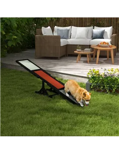 PawHut Wooden Pet Seesaw for Big Dogs, Dog Agility Equipment with Anti-Slip Surface - Black 2