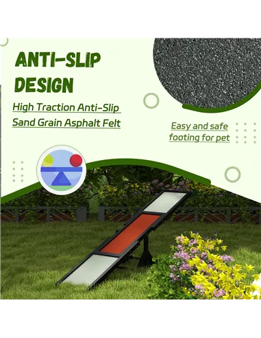 PawHut Wooden Pet Seesaw for Big Dogs, Dog Agility Equipment with Anti-Slip Surface - Black