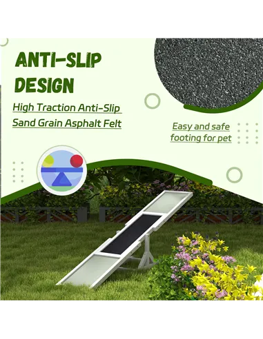 PawHut Wooden Pet Seesaw for Big Dogs, Dog Agility Equipment with Anti-Slip Surface - White