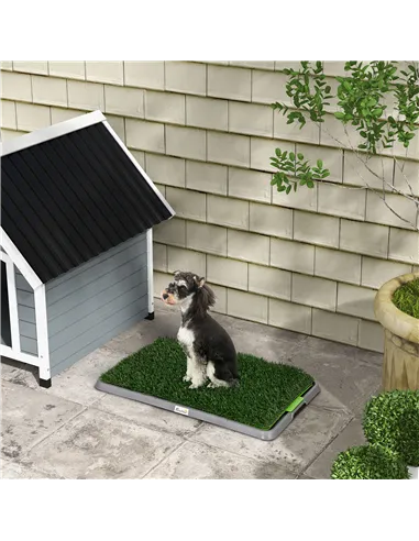 PawHut Artificial Grass Dog Toilet with Tray for Potty Training Indoor Outdoor, 2 Packs, 67 x 41cm