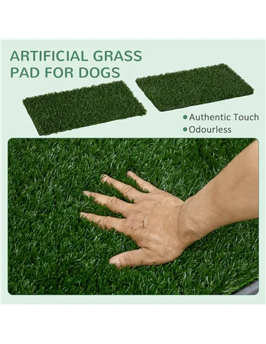 PawHut Artificial Grass Dog Toilet with Tray for Potty Training Indoor Outdoor, 2 Packs, 67 x 41cm