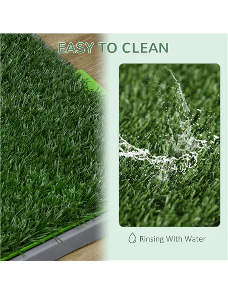 PawHut Artificial Grass Dog Toilet with Tray for Potty Training Indoor Outdoor, 2 Packs, 67 x 41cm