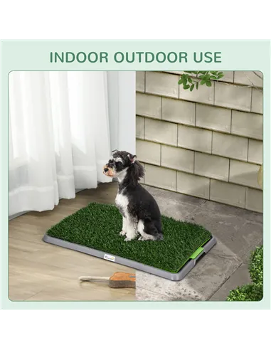 PawHut Artificial Grass Dog Toilet with Tray for Potty Training Indoor Outdoor, 2 Packs, 67 x 41cm