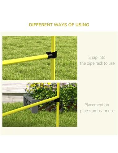 PawHut 4 Pieces Dog Agility Training Equipment, Adjustable Height Jumps Hurdle with Carrying Bag for Outdoor, Yellow