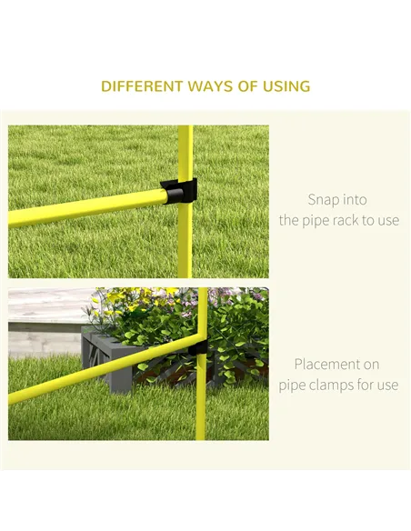 PawHut 4 Pieces Dog Agility Training Equipment, Adjustable Height Jumps Hurdle with Carrying Bag for Outdoor, Yellow