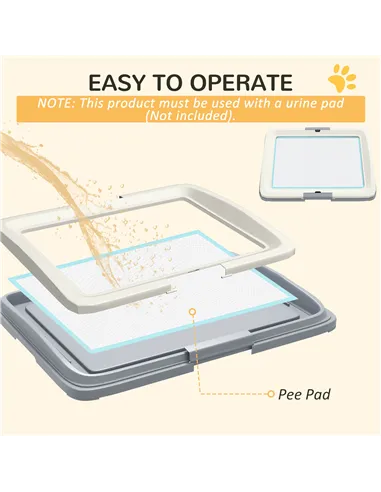 PawHut Dog Toilet Tray for Training Dogs, Dog Litter Tray for Indoor, Outdoor, 63 x 49 x 6cm