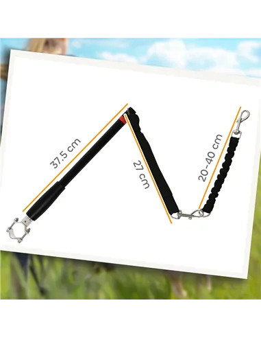 PawHut Dog Lead for Bicycle, Dog Leash for Cycling, Training, Jogging, Black