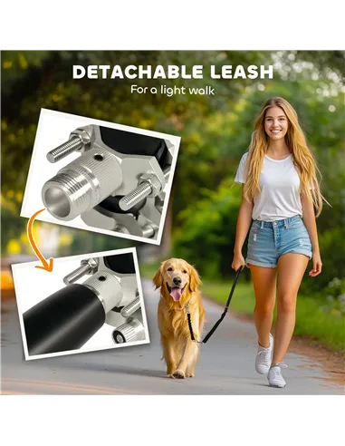 PawHut Dog Lead for Bicycle, Dog Leash for Cycling, Training, Jogging, Black