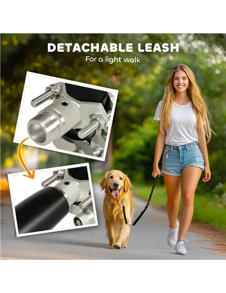 PawHut Dog Lead for Bicycle, Dog Leash for Cycling, Training, Jogging, Black