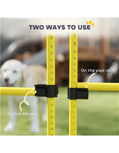 PawHut 4-piece Dog Agility Equipment with 4 Hurdles, Bag for Jump, Training, Yellow