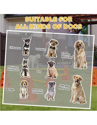 PawHut Dog Agility Equipment Set of Six Cones, Six Poles with Carry Bag, Three-Piece Adjustable Height Jumping Obstacles Orange