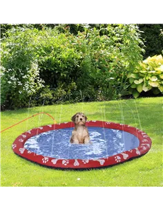 PawHut Dog Splash Pad, Pet Sprinkler Mat, Non-Slip Dog Paddling Pool, Foldable Outdoor Sprinkler and Splash Mat Water Play for G 2