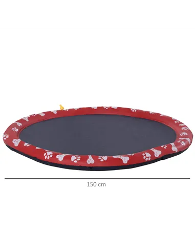 PawHut Dog Splash Pad, Pet Sprinkler Mat, Non-Slip Dog Paddling Pool, Foldable Outdoor Sprinkler and Splash Mat Water Play for G