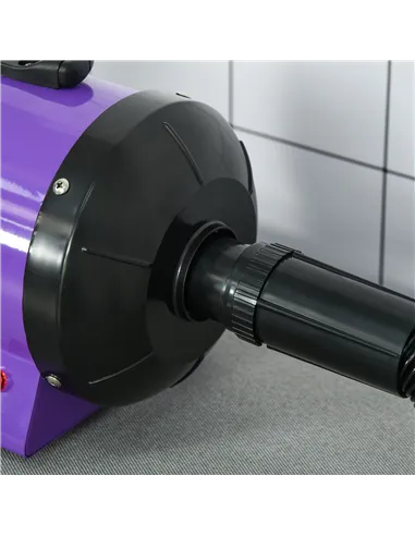 PawHut Dog Hair Dryer Pet Grooming Blaster Dryer Blower Adjustable Temperature Speed with 2.1M Flexible Hose 3 Nozzles - Purple