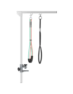 PawHut Adjustable Pet Grooming Arm, with Clamp, Haunch Holders & Grooming Loop - Sliver-Tone