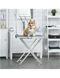 PawHut Adjustable Pet Grooming Arm, with Clamp, Haunch Holders & Grooming Loop - Sliver-Tone 2