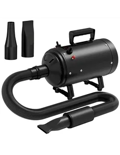 PawHut 2200W Dog Hair Dryer with Adjustable Temperature & Velocity, 3 Different Nozzles, Black
