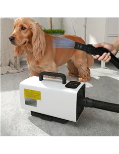 PawHut 2200W Dog Hair Dryer with Auto Adjustable Temperature & Airflow, 3 Nozzles, Digital Screen, for Dogs Cats, White 2