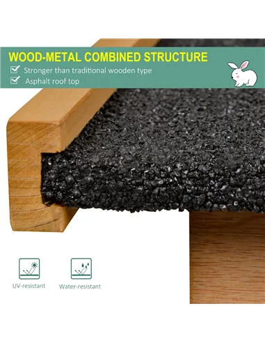 PawHut Wood-metal Guinea Pigs Hutches Elevated Pet House Outdoor 89.5 x 45 x 81cm