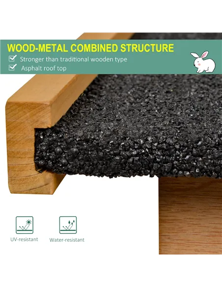 PawHut Wood-metal Guinea Pigs Hutches Elevated Pet House Outdoor 89.5 x 45 x 81cm