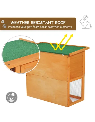 Pawhut Wooden 90cm 2 Tiers Guinea Pigs Hutches