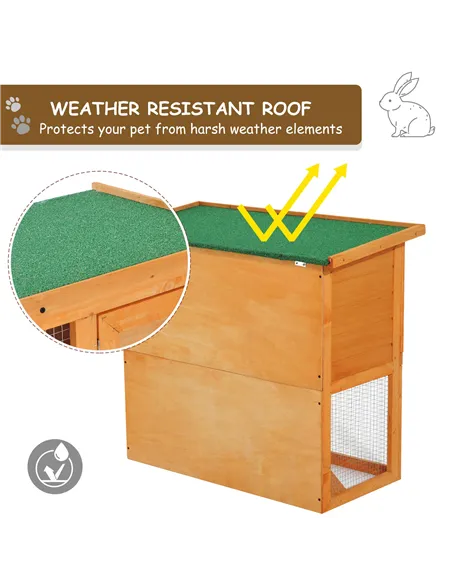 Pawhut Wooden 90cm 2 Tiers Guinea Pigs Hutches