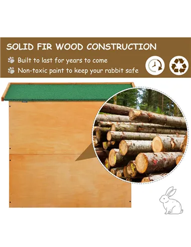 Pawhut Wooden 90cm 2 Tiers Guinea Pigs Hutches