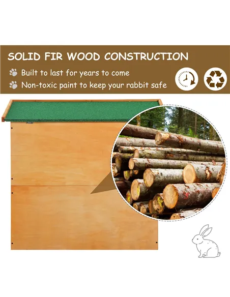 Pawhut Wooden 90cm 2 Tiers Guinea Pigs Hutches