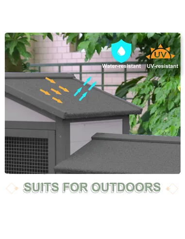 PawHut Small Animal Two-Level Fir Wood Guinea Pigs Hutches w/ Ramp Burnt Yellow