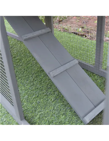 PawHut Small Animal Two-Level Fir Wood Guinea Pigs Hutches w/ Ramp Burnt Yellow