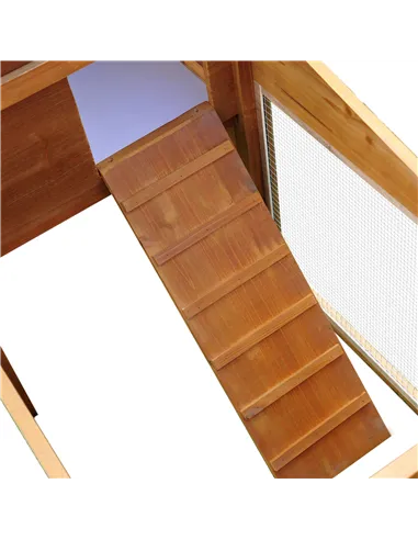 PawHut Small Animal Deluxe XXL Fir Wood 2-Tier Guinea Pigs Hutches Natural Wood Tone