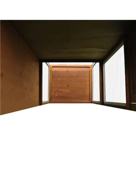 PawHut Small Animal Deluxe XXL Fir Wood 2-Tier Guinea Pigs Hutches Natural Wood Tone