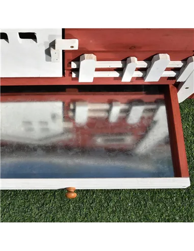 PawHut Rabbits Outdoor Fir Wood Guinea Pigs Hutches w/ Ramp Wine-Brown