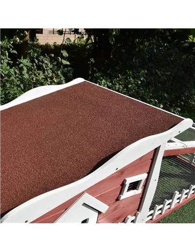 PawHut Rabbits Outdoor Fir Wood Guinea Pigs Hutches w/ Ramp Wine-Brown