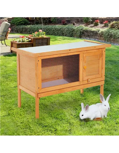 Pawhut Guinea Pigs Hutches,90Lx45Wx65H cm-Fir Wood