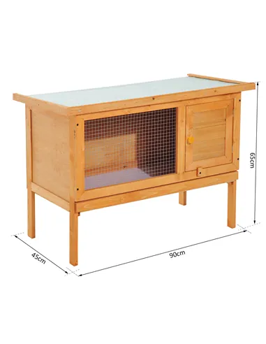 Pawhut Guinea Pigs Hutches,90Lx45Wx65H cm-Fir Wood