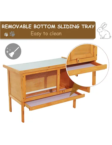 Pawhut Guinea Pigs Hutches,90Lx45Wx65H cm-Fir Wood